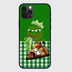 Чехол для iPhone 12 Pro Pepe King with pizza, цвет: 3D-черный