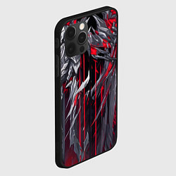 Чехол для iPhone 12 Pro Красная демоническая кибер броня, цвет: 3D-черный — фото 2