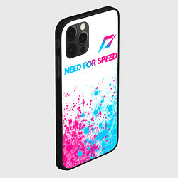 Чехол для iPhone 12 Pro Need for Speed neon gradient style: символ сверху, цвет: 3D-черный — фото 2