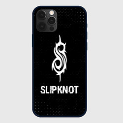 Чехол для iPhone 12 Pro Slipknot glitch на темном фоне, цвет: 3D-черный