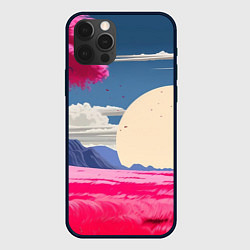 Чехол для iPhone 12 Pro Самурай в поле на закате, цвет: 3D-черный