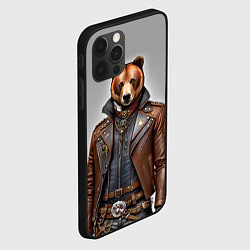 Чехол для iPhone 12 Pro Cool bear - steampunk - neural network, цвет: 3D-черный — фото 2