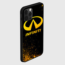 Чехол для iPhone 12 Pro Infiniti - gold gradient, цвет: 3D-черный — фото 2