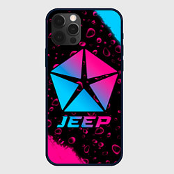 Чехол для iPhone 12 Pro Jeep - neon gradient, цвет: 3D-черный