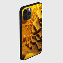 Чехол для iPhone 12 Pro Желтая объемная абстракция, цвет: 3D-черный — фото 2