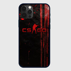 Чехол для iPhone 12 Pro CS GO black red brushes, цвет: 3D-черный
