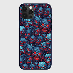 Чехол для iPhone 12 Pro Monster skulls pattern, цвет: 3D-черный