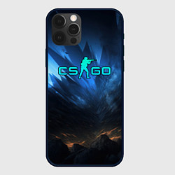 Чехол для iPhone 12 Pro CSGO blue logo, цвет: 3D-черный