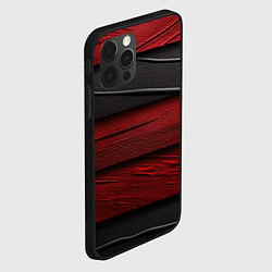 Чехол для iPhone 12 Pro Black red texture, цвет: 3D-черный — фото 2