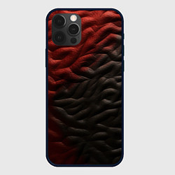 Чехол для iPhone 12 Pro Красно черная волнистая текстура, цвет: 3D-черный