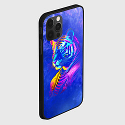 Чехол для iPhone 12 Pro Neon tiger - neural network, цвет: 3D-черный — фото 2