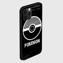 Чехол для iPhone 12 Pro Pokemon glitch на темном фоне, цвет: 3D-черный — фото 2