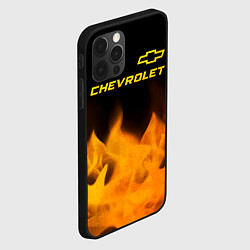 Чехол для iPhone 12 Pro Chevrolet - gold gradient: символ сверху, цвет: 3D-черный — фото 2