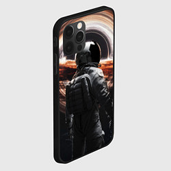 Чехол для iPhone 12 Pro Черная дыра - космонавт, цвет: 3D-черный — фото 2
