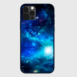 Чехол для iPhone 12 Pro Звёздный космос чёрно-синий, цвет: 3D-черный