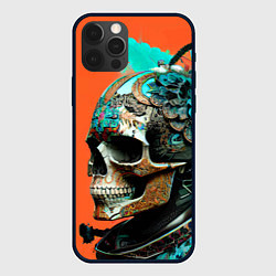 Чехол для iPhone 12 Pro Art skull - irezumi - Japan, цвет: 3D-черный