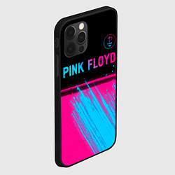 Чехол для iPhone 12 Pro Pink Floyd - neon gradient: символ сверху, цвет: 3D-черный — фото 2