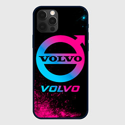 Чехол для iPhone 12 Pro Volvo - neon gradient, цвет: 3D-черный