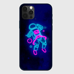 Чехол для iPhone 12 Pro Космонавт - неон, цвет: 3D-черный