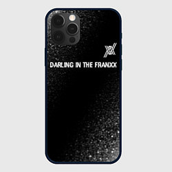 Чехол для iPhone 12 Pro Darling in the FranXX glitch на темном фоне: симво, цвет: 3D-черный