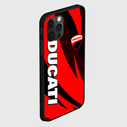 Чехол для iPhone 12 Pro Ducati - красные волны, цвет: 3D-черный — фото 2