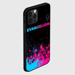 Чехол для iPhone 12 Pro Evangelion - neon gradient: символ сверху, цвет: 3D-черный — фото 2