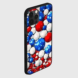 Чехол для iPhone 12 Pro Шарики в цветах флага РФ, цвет: 3D-черный — фото 2