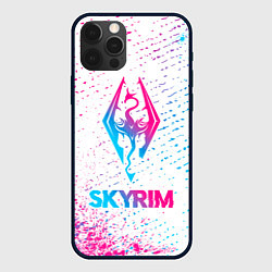Чехол для iPhone 12 Pro Skyrim neon gradient style, цвет: 3D-черный