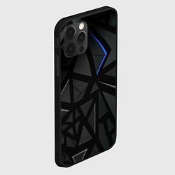 Чехол для iPhone 12 Pro Черные объемные плиты, цвет: 3D-черный — фото 2