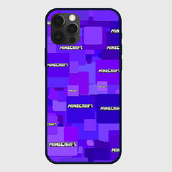 Чехол для iPhone 12 Pro Minecraft pattern logo, цвет: 3D-черный