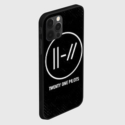 Чехол для iPhone 12 Pro Twenty One Pilots glitch на темном фоне, цвет: 3D-черный — фото 2