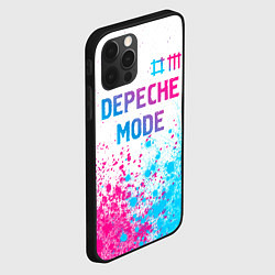 Чехол для iPhone 12 Pro Depeche Mode neon gradient style: символ сверху, цвет: 3D-черный — фото 2