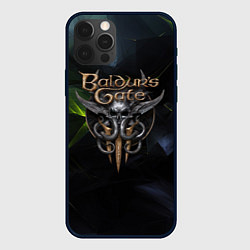 Чехол для iPhone 12 Pro Baldurs Gate 3 logo dark green, цвет: 3D-черный