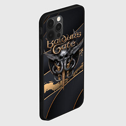 Чехол для iPhone 12 Pro Baldurs Gate 3 logo dark logo, цвет: 3D-черный — фото 2