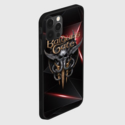 Чехол для iPhone 12 Pro Baldurs Gate 3 logo black red, цвет: 3D-черный — фото 2