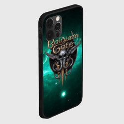 Чехол для iPhone 12 Pro Baldurs Gate 3 logo green, цвет: 3D-черный — фото 2