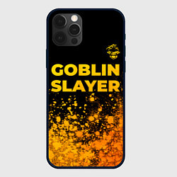 Чехол для iPhone 12 Pro Goblin Slayer - gold gradient: символ сверху, цвет: 3D-черный