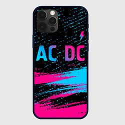 Чехол для iPhone 12 Pro AC DC - neon gradient: символ сверху, цвет: 3D-черный