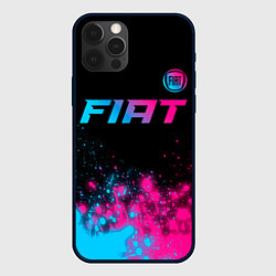 Чехол iPhone 12 Pro Fiat - neon gradient: символ сверху