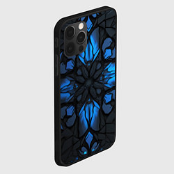 Чехол для iPhone 12 Pro Синий абстрактный узор на плитах, цвет: 3D-черный — фото 2