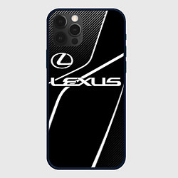 Чехол для iPhone 12 Pro Lexus - white line, цвет: 3D-черный