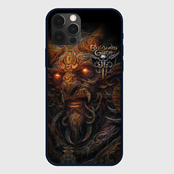 Чехол для iPhone 12 Pro Baldurs Gate 3 logo demon, цвет: 3D-черный