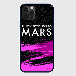 Чехол для iPhone 12 Pro Thirty Seconds to Mars rock legends: символ сверху, цвет: 3D-черный