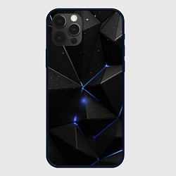 Чехол для iPhone 12 Pro Black geometry texture, цвет: 3D-черный