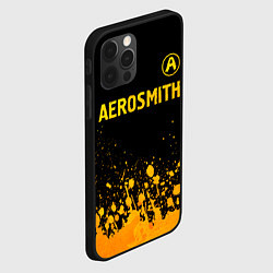 Чехол для iPhone 12 Pro Aerosmith - gold gradient: символ сверху, цвет: 3D-черный — фото 2