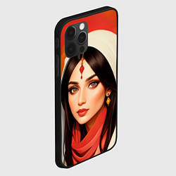 Чехол для iPhone 12 Pro Нейросеть - индийская принцесса, цвет: 3D-черный — фото 2