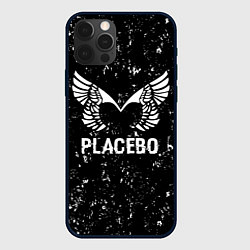 Чехол для iPhone 12 Pro Placebo glitch на темном фоне, цвет: 3D-черный