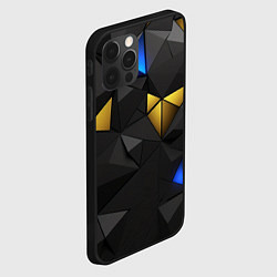 Чехол для iPhone 12 Pro Black yellow geometry, цвет: 3D-черный — фото 2