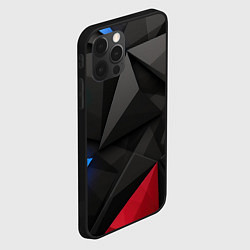 Чехол для iPhone 12 Pro Black blue red elements, цвет: 3D-черный — фото 2