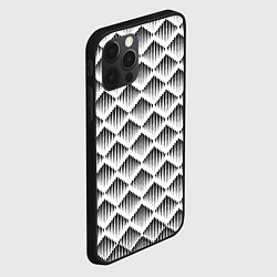 Чехол для iPhone 12 Pro Ромбы из черных треугольников, цвет: 3D-черный — фото 2